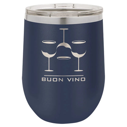Navy Blue Polar Camel 12 oz. Vacuum Insulated Stemless Wine Tumbler with Lid