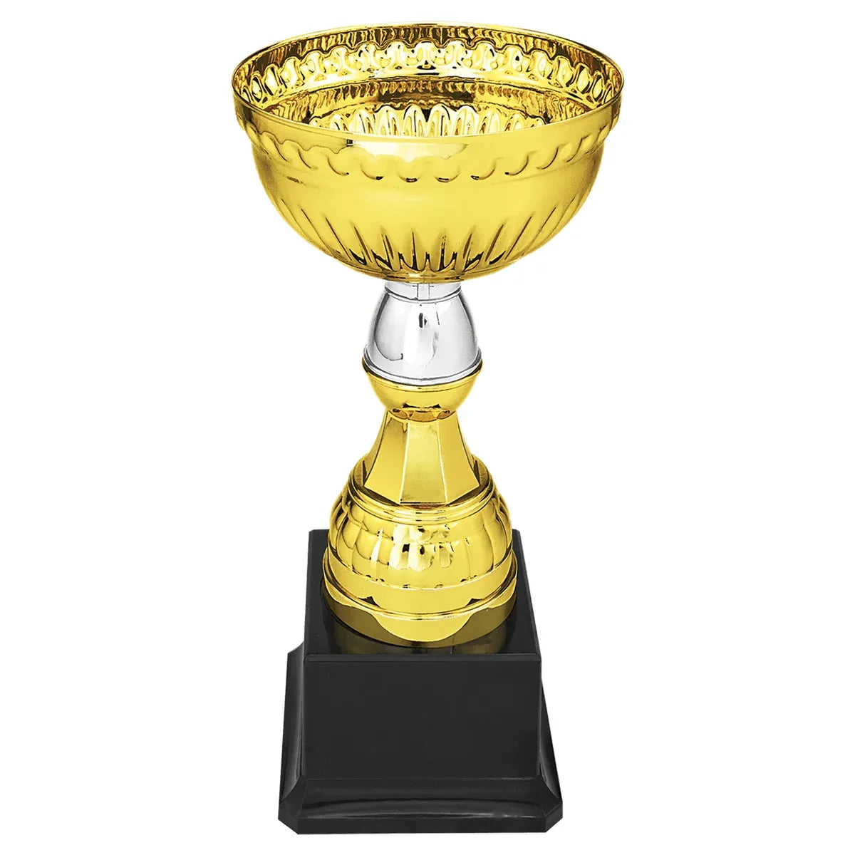 Custom Gold & Silver Metal Cup with Plastic Stem and Base (8") — Branded | Personalized