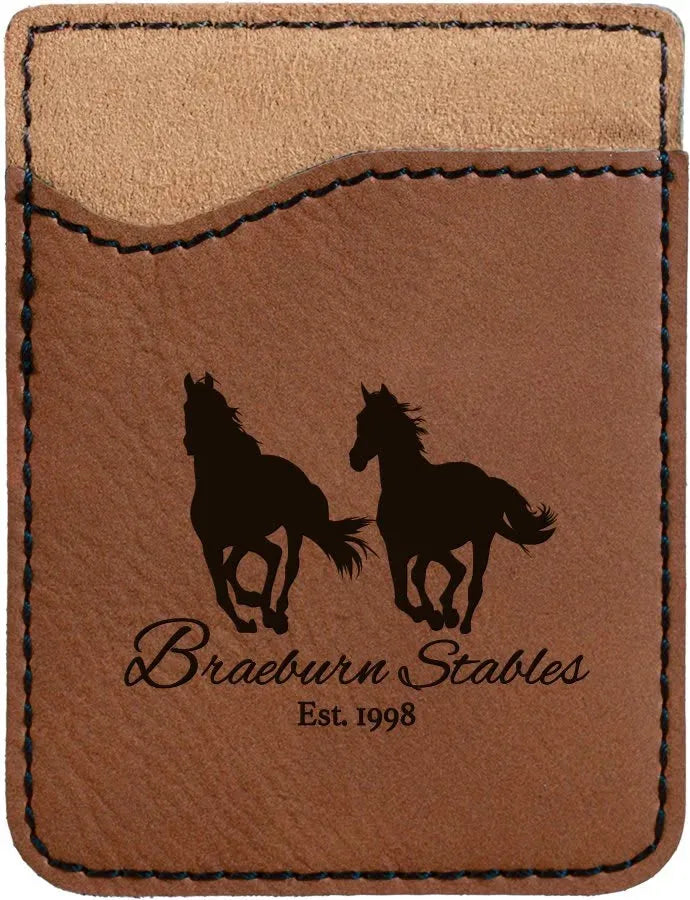 Dark Brown Laserable Leatherette Phone Wallet
