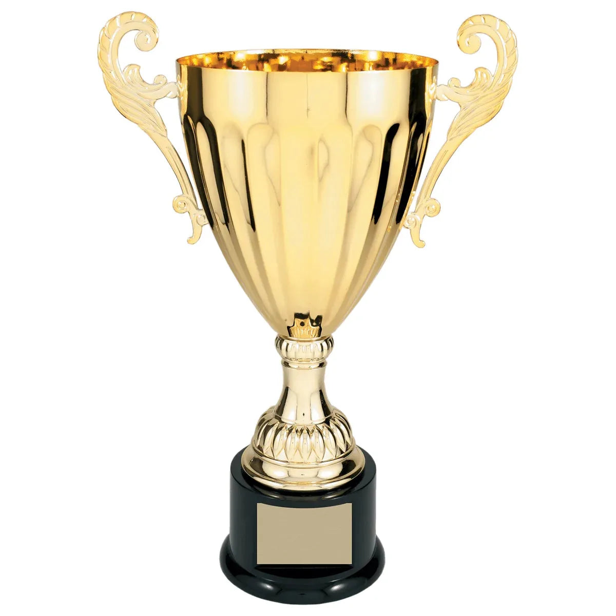 Gold 2 14 1/2" Completed Metal Cup Trophy on Plastic Base