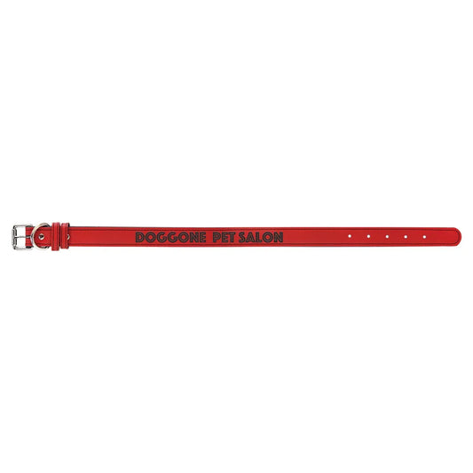 Red Large 23" x 1" Laserable Leatherette Dog Collar