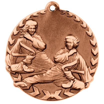 Antique Bronze 1 3/4" Martial Arts Millennium Medal