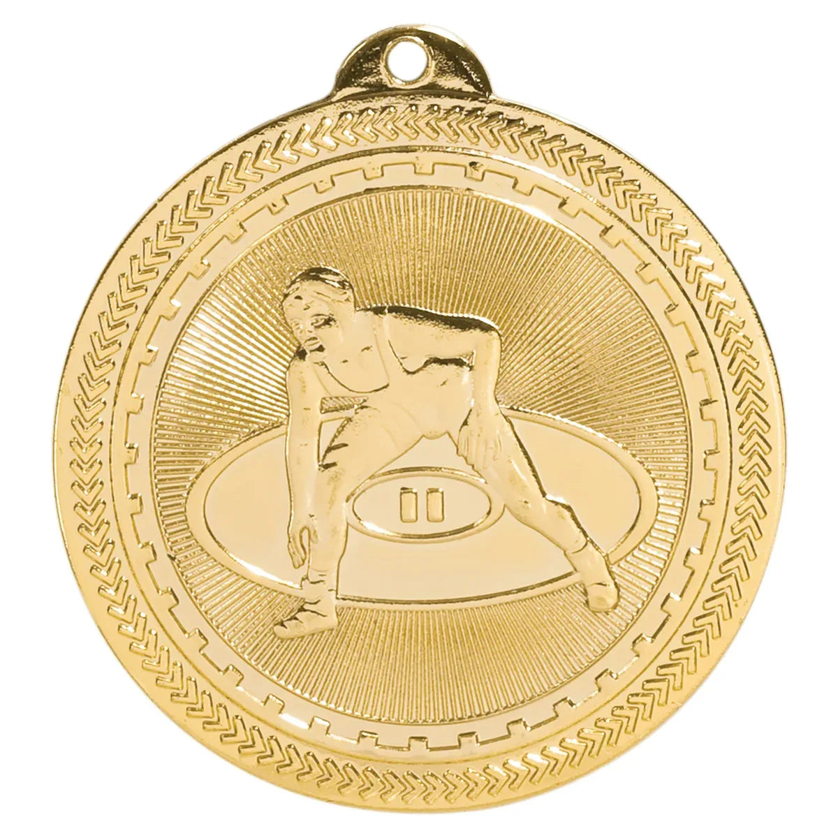 Bright Gold 2" Wrestling Laserable BriteLazer Medal