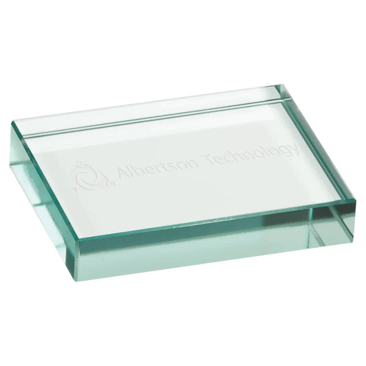4" x 3" Jade Glass Paperweight