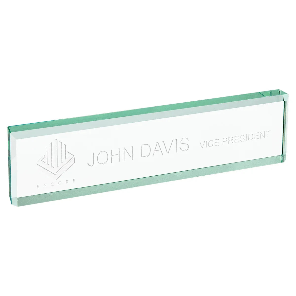 8" x 2" Jade Glass Desk Wedge