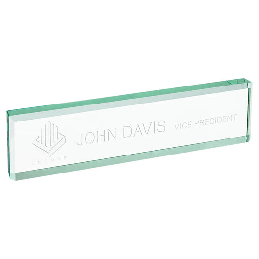8" x 2" Jade Glass Desk Wedge