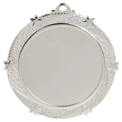 Bright Silver 2 3/4" 6-Star 2" Insert Medal Holder