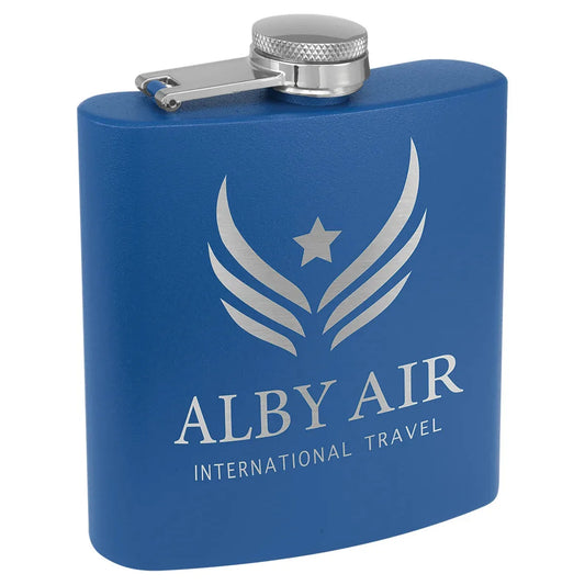 Matte Royal Blue Stainless Steel 6 oz. Flask
