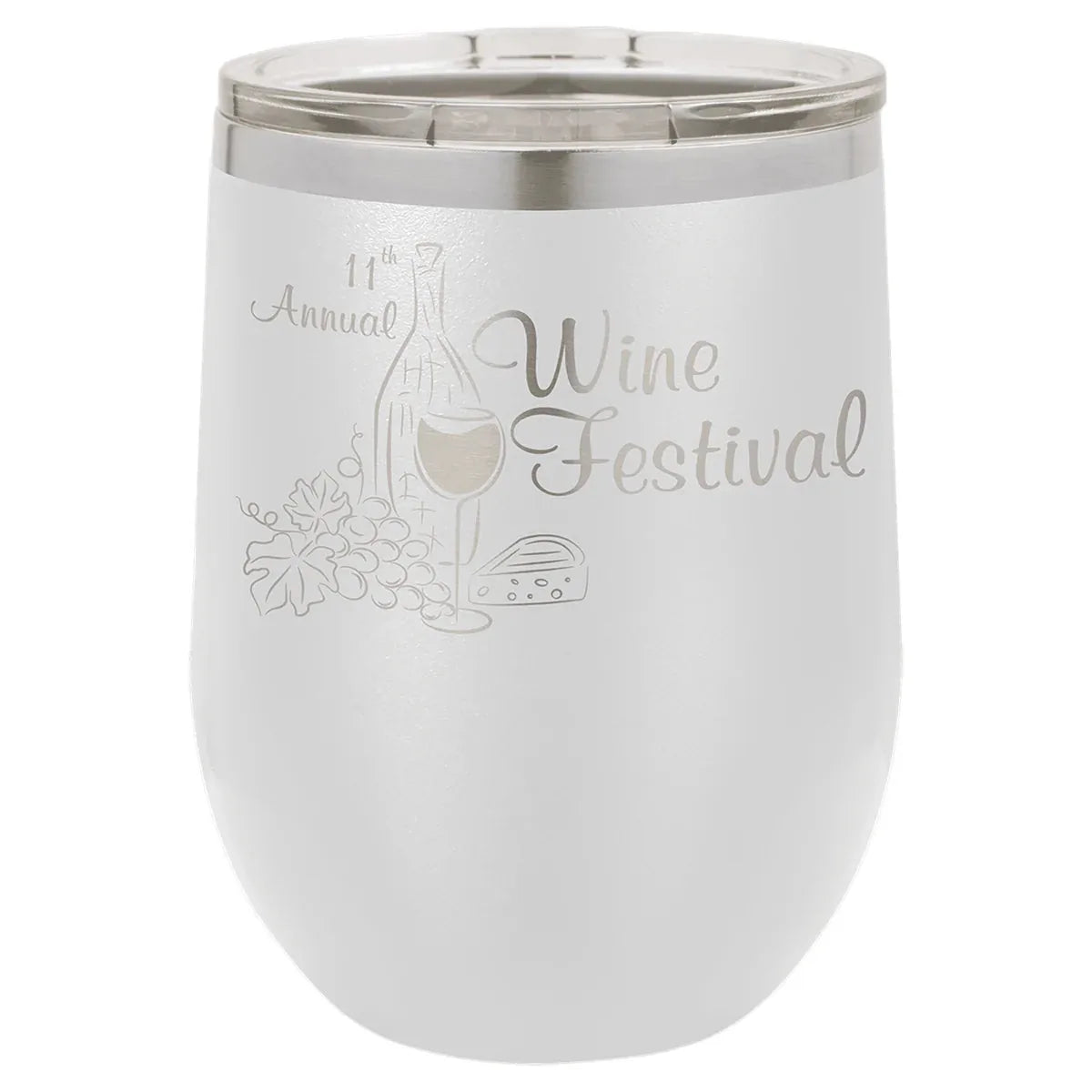 White Polar Camel 12 oz. Vacuum Insulated Stemless Wine Tumbler with Lid
