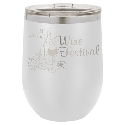 White Polar Camel 12 oz. Vacuum Insulated Stemless Wine Tumbler with Lid