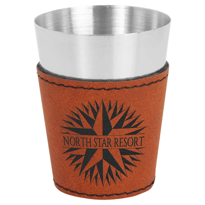 Rawhide Laserable Leatherette & Stainless Steel 2 oz. Shot Glass