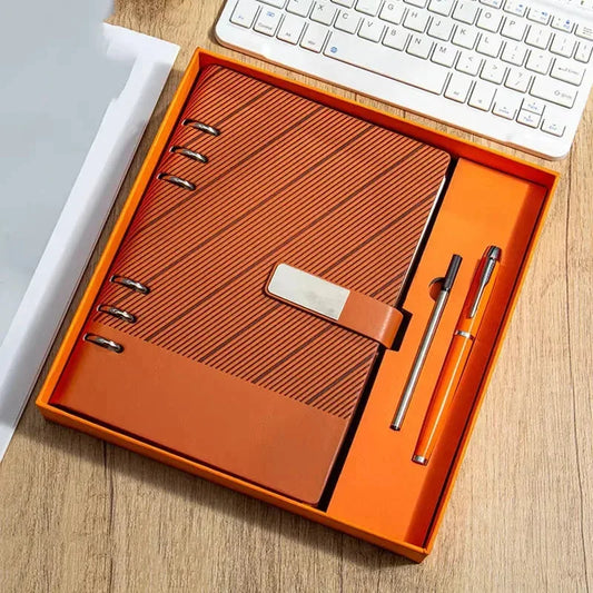 Customized Retro Business Buttons Hardcover Spiral Bound Offset Paper Notebook Gift Set Pen Cores High Quality A5/A6 Custom Logo — Custom Engraved Pen | Branded Stationery - Image 5