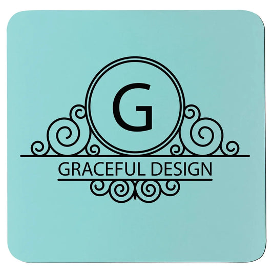 Teal Black 3 3/4" x 3 3/4" Square Silicone Coaster