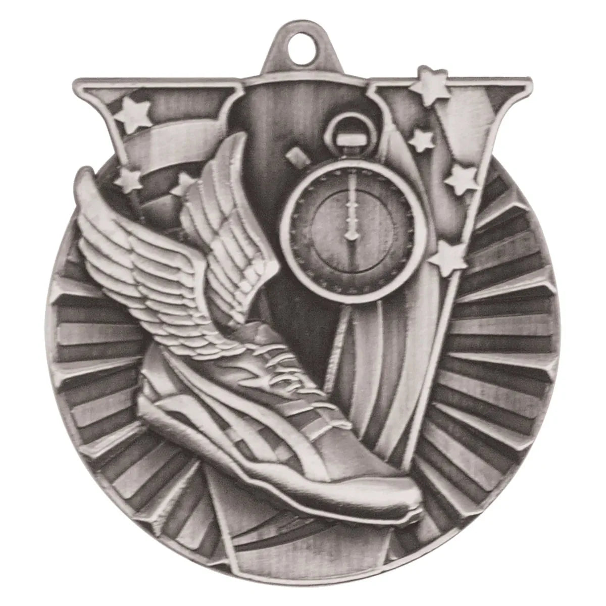 Antique Silver 2" Track Victory Medal