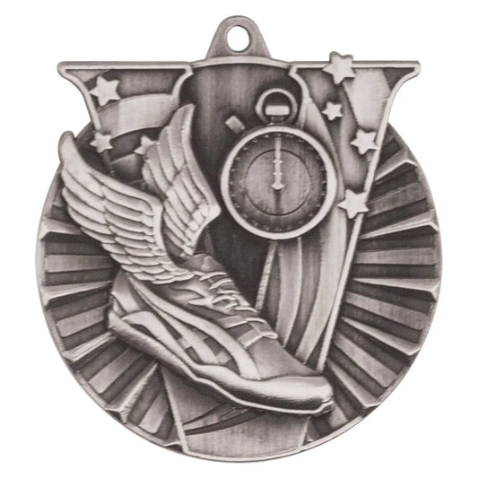 Antique Silver 2" Track Victory Medal