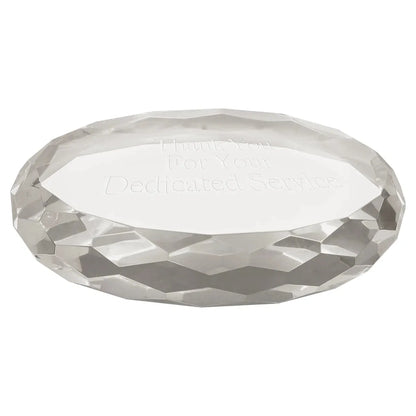 4" x 2 3/4" Clear Oval Crystal Paperweight