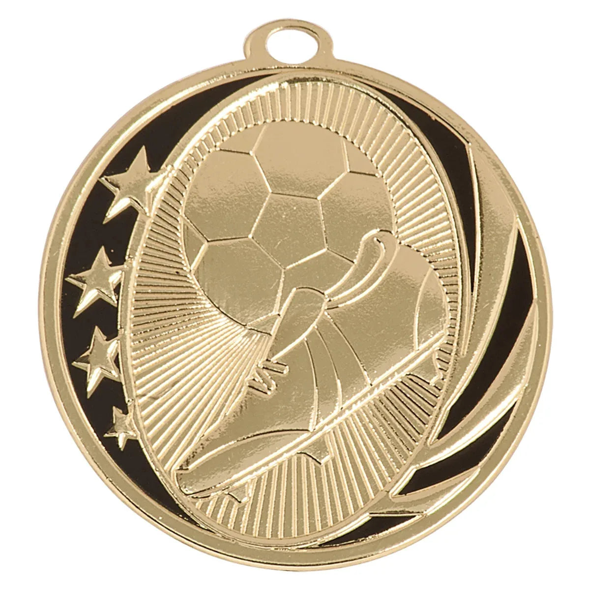 Bright Gold 2" Soccer Laserable MidNite Star Medal