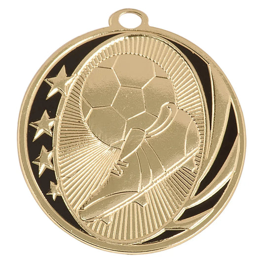 Bright Gold 2" Soccer Laserable MidNite Star Medal