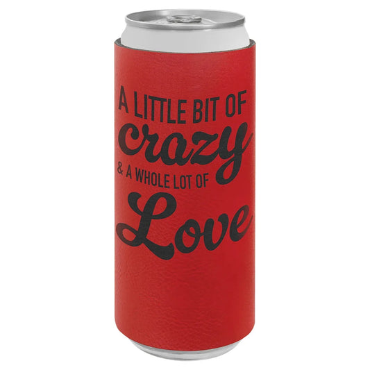 Red Laserable Leatherette Slim Beverage Holder
