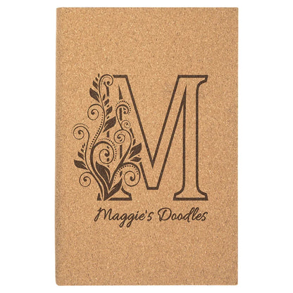 5 1/4" x 8 1/4" Cork Sketch Book with Unlined Notepad