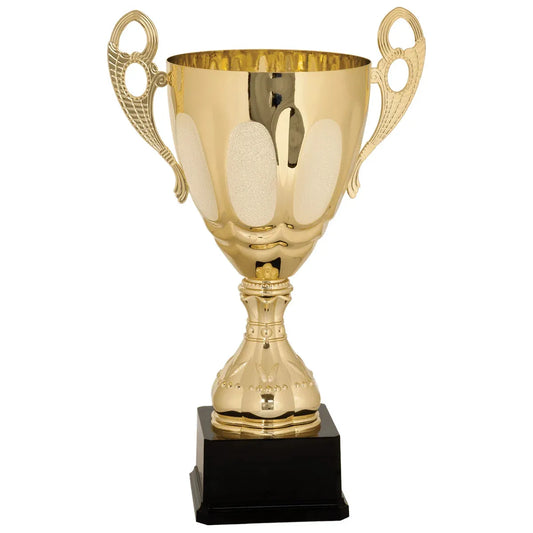 Gold 17 1/2" Completed Metal Cup Trophy on Plastic Base