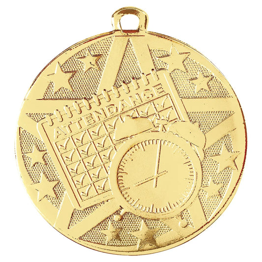 Gold 2" Superstar Perfect Attendance Medal