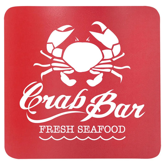 Red/White 3 3/4" x 3 3/4" Square Silicone Coaster