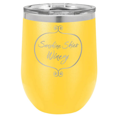Yellow Polar Camel 12 oz. Vacuum Insulated Stemless Wine Tumbler with Lid