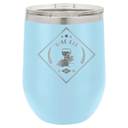 Light Blue Polar Camel 12 oz. Vacuum Insulated Stemless Wine Tumbler with Lid