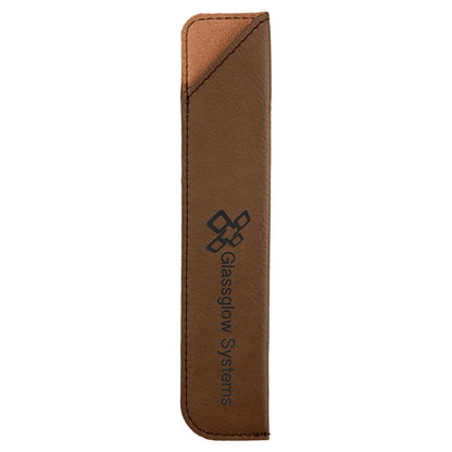 Dark Brown 6 1/4" Laserable Leatherette Pen Sleeve