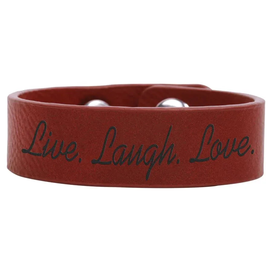 Rose 8 1/2" x 3/4" Laserable Leatherette Youth Cuff Bracelet