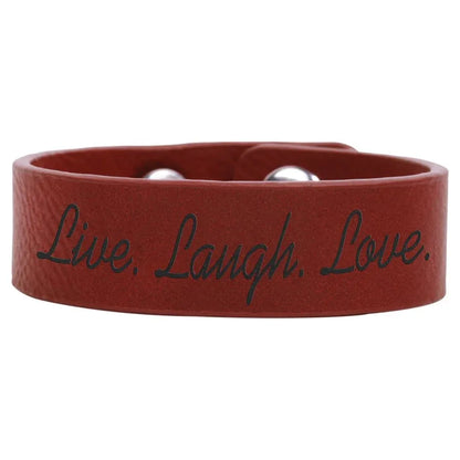 Rose 8 1/2" x 3/4" Laserable Leatherette Youth Cuff Bracelet