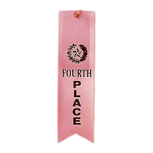 Pink 4th Place Carded Ribbon with String — Award Ribbon | Events & Ceremonies