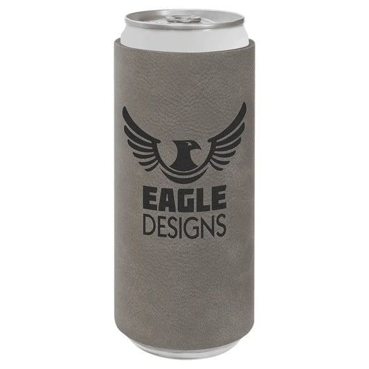 Gray Laserable Leatherette Slim Beverage Holder