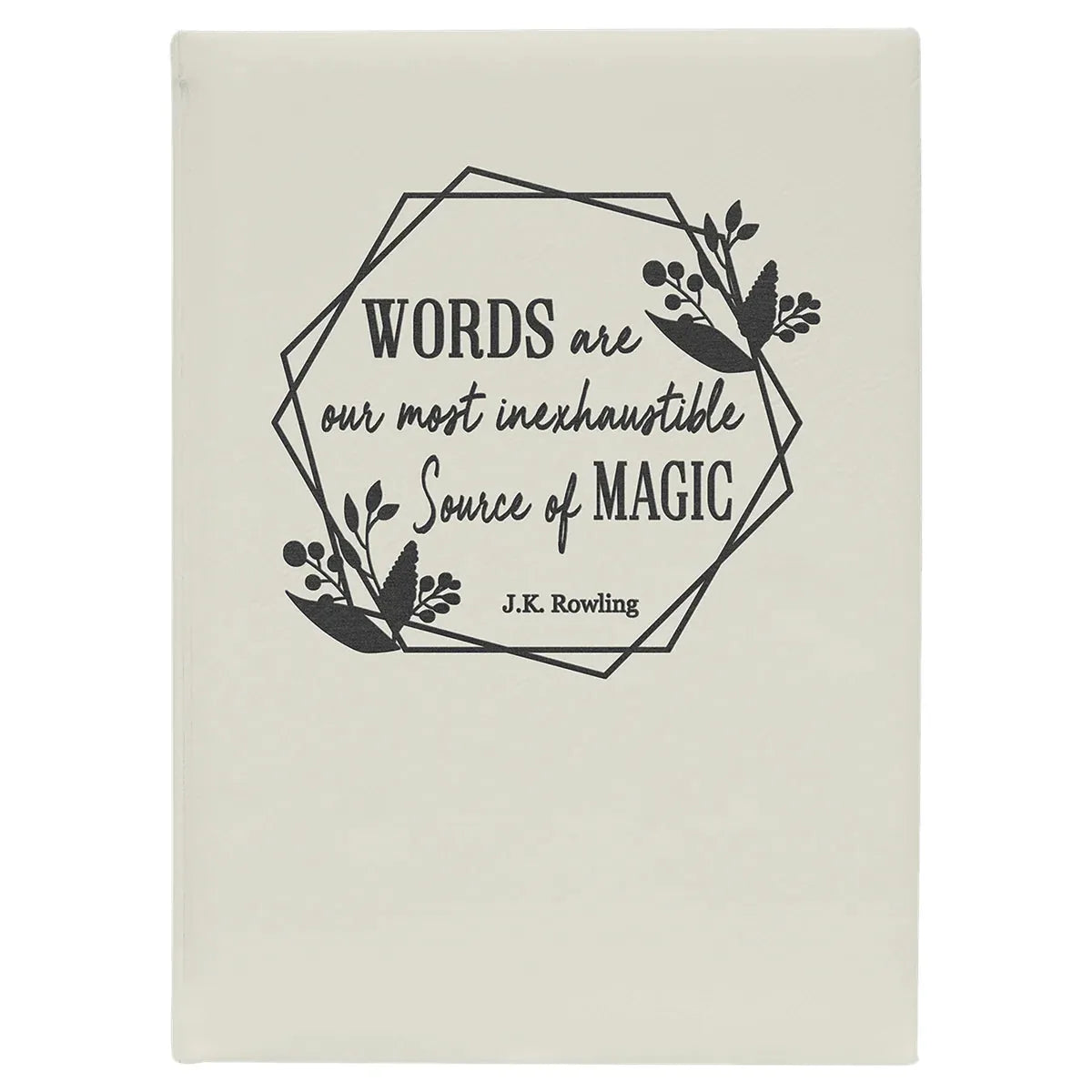 White/Black 7" x 9 3/4" Laserable Leatherette Journal with Lined Notepad