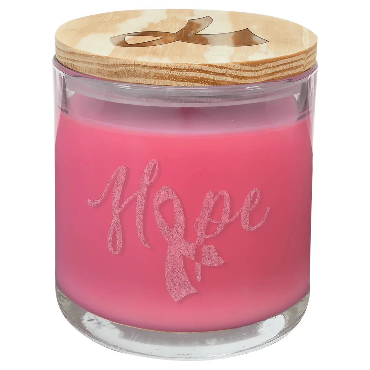 14 oz. Peony Rose Candle in a Glass Holder with Wood Lid