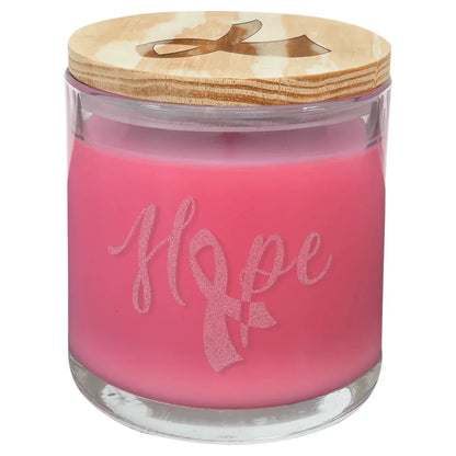 14 oz. Peony Rose Candle in a Glass Holder with Wood Lid
