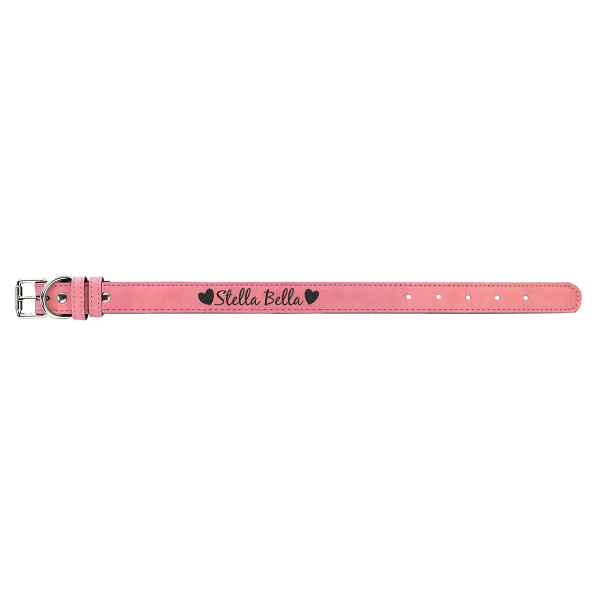 Pink Medium 19" x 1" Laserable Leatherette Dog Collar