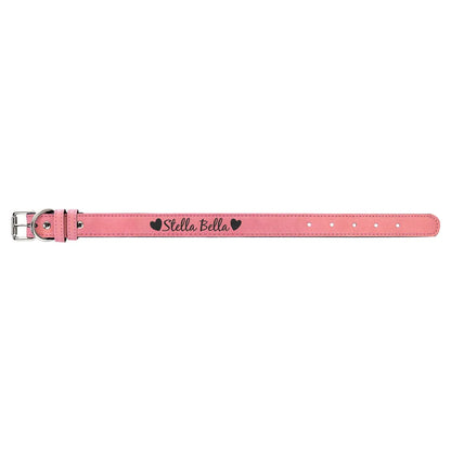Pink Medium 19" x 1" Laserable Leatherette Dog Collar