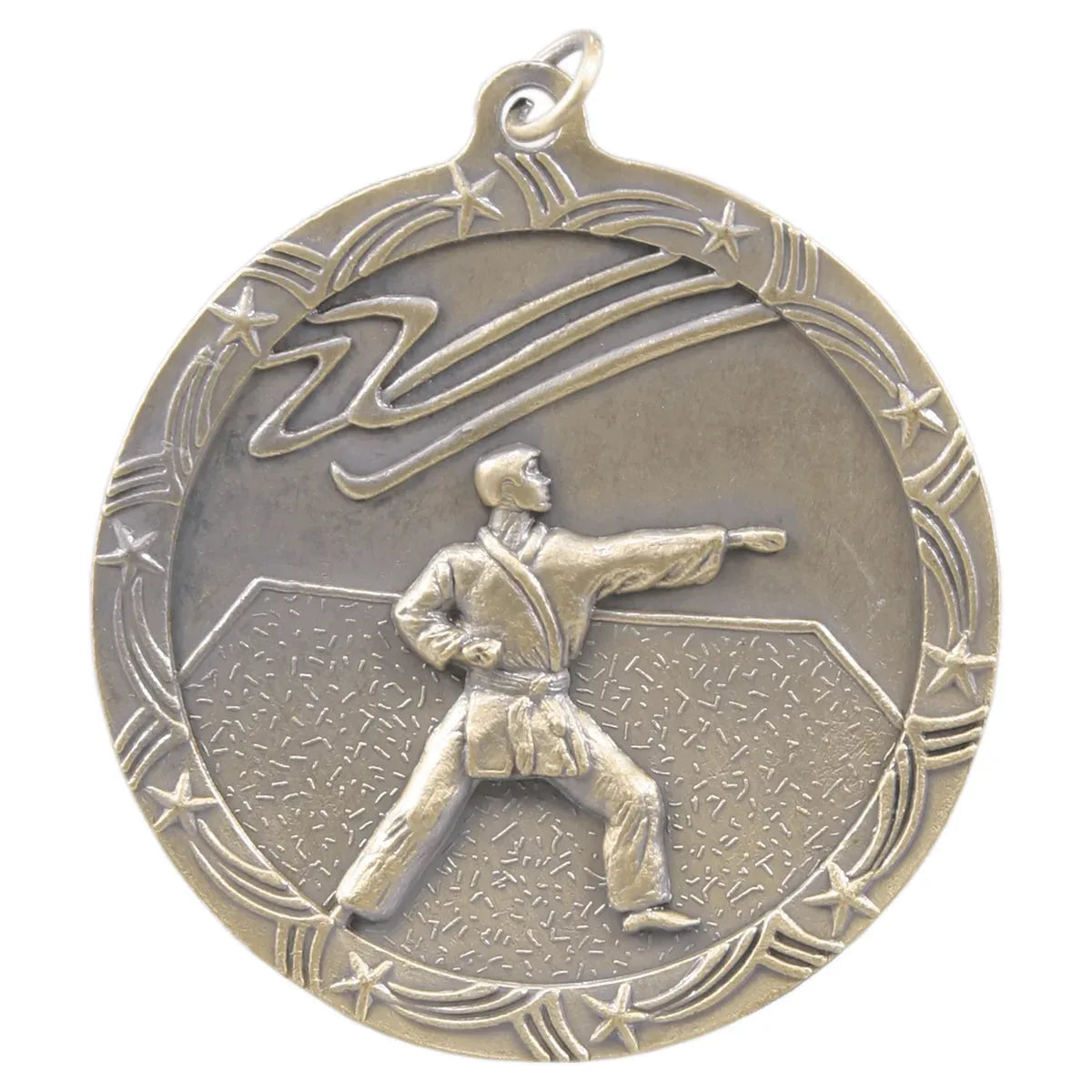 Antique Gold 2 1/2" Martial Arts Shooting Star Medal