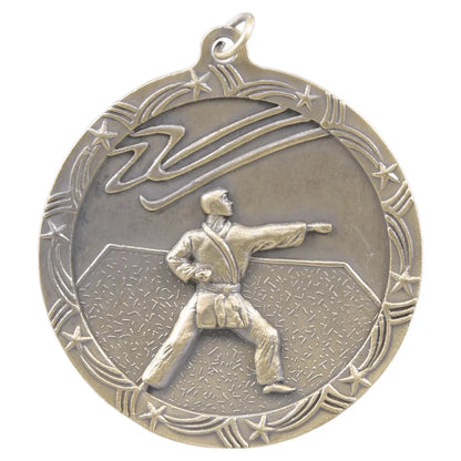 Antique Gold 2 1/2" Martial Arts Shooting Star Medal