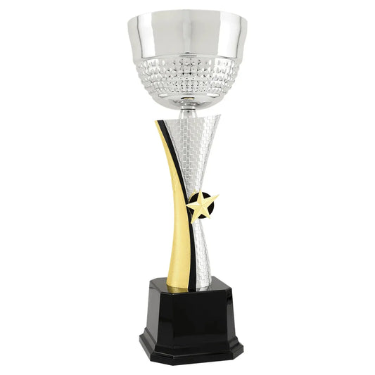 15" Silver/Gold Textured Completed Metal Cup Trophy