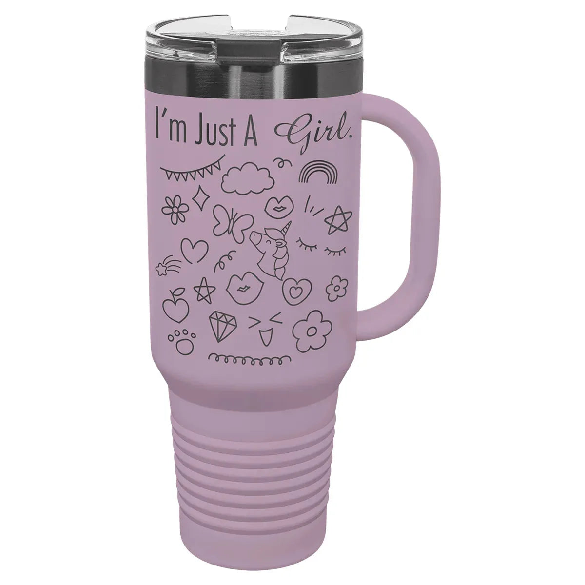 Moody Lilac/Ghost Black Polar Camel 40 oz. Travel Mug with Handle & Straw