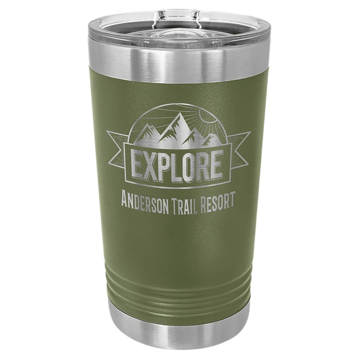 Olive Green Polar Camel 16 oz. Pint with Slider Lid