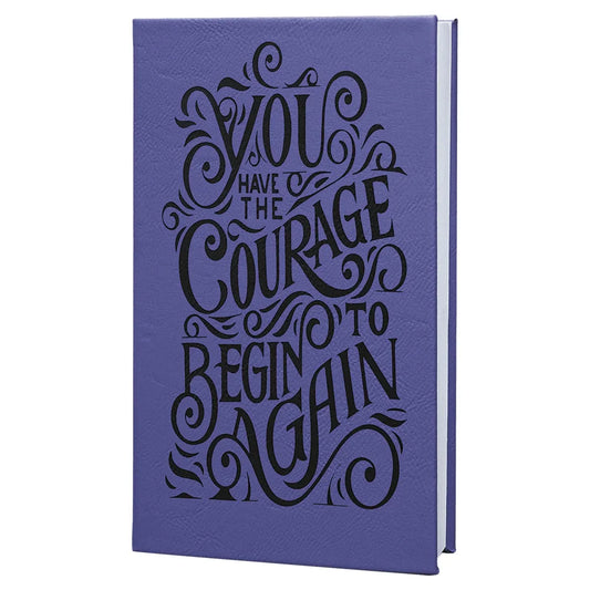 Purple/Black 5 1/4" x 8 1/4" Laserable Leatherette Journal with Lined Notepad
