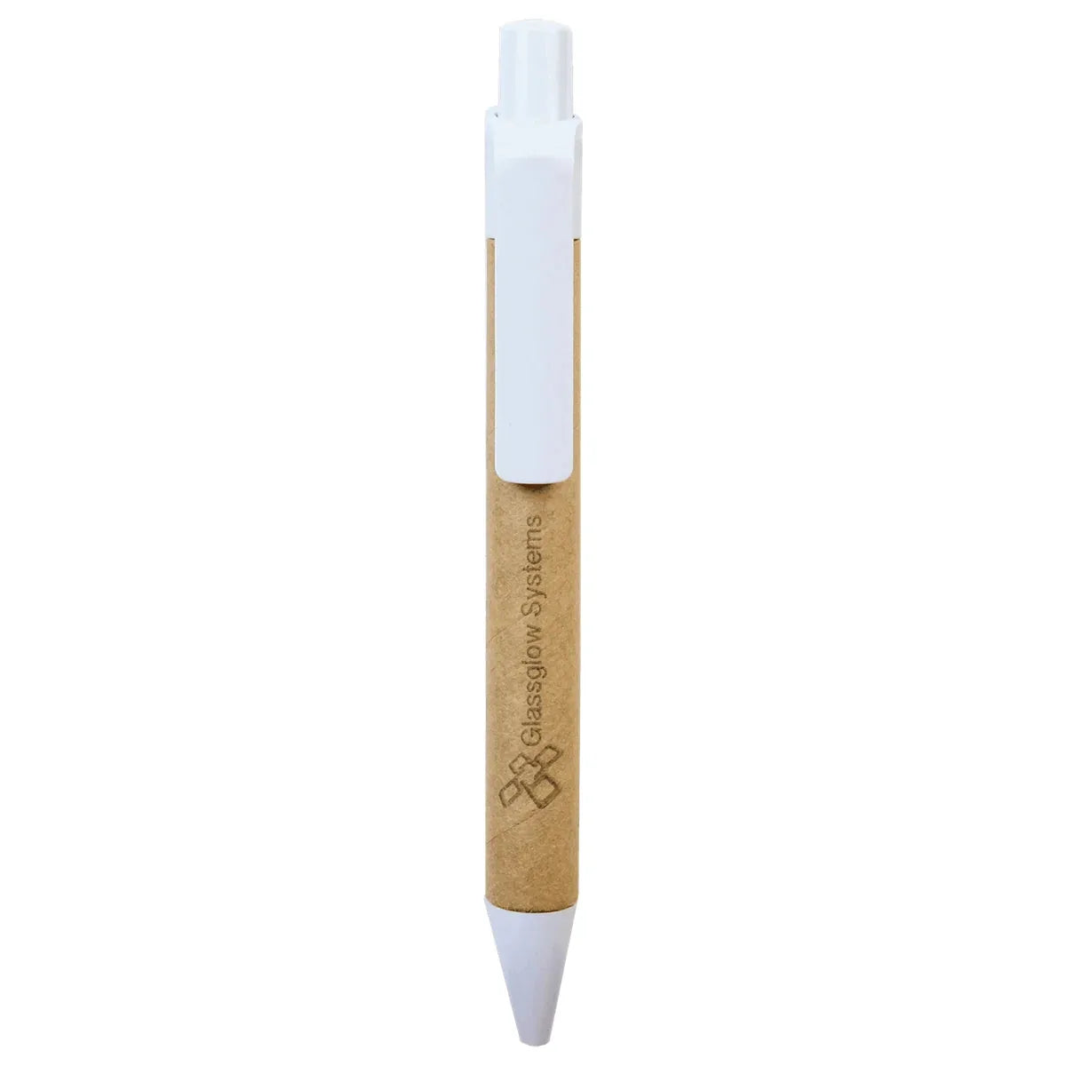 White Recycled Paper Pen with Trim