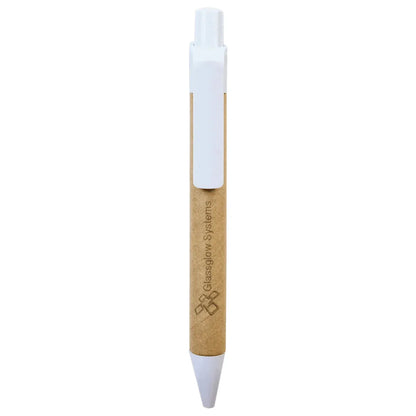 White Recycled Paper Pen with Trim