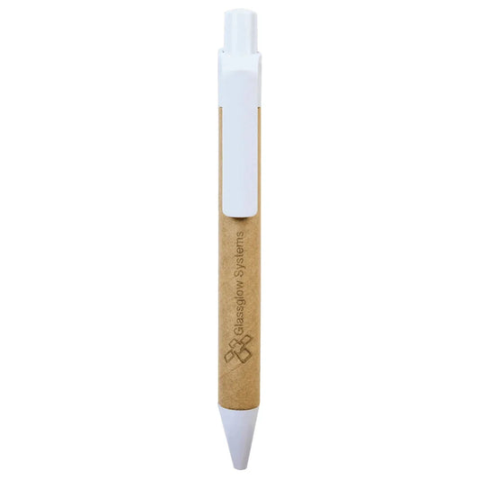 White Recycled Paper Pen with Trim