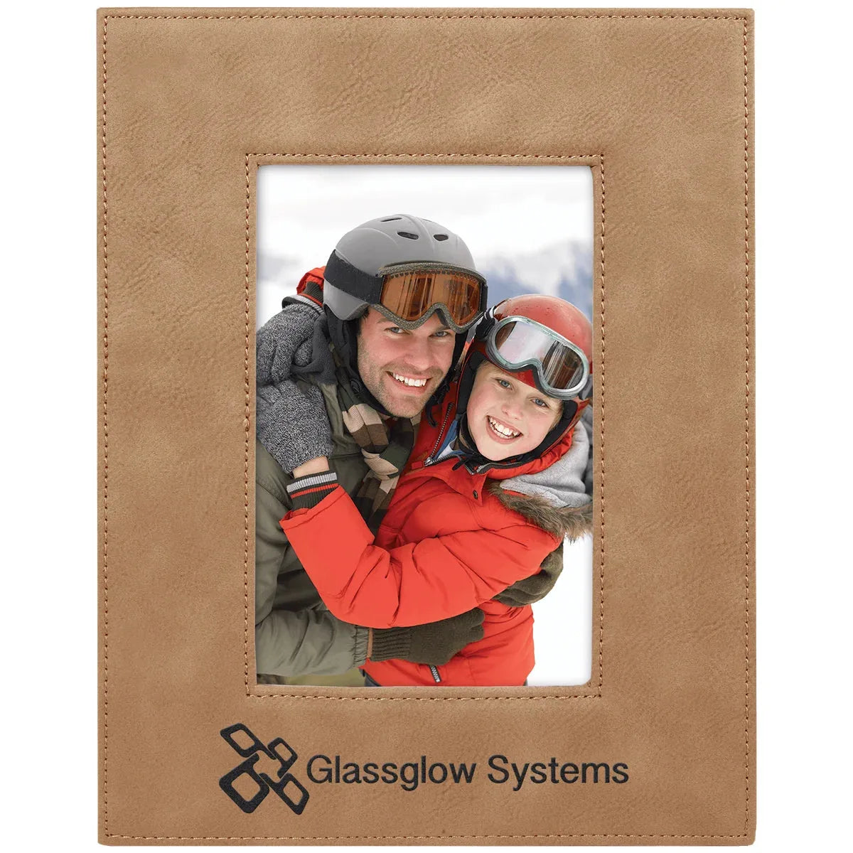 Light Brown 4" x 6" Laserable Leatherette Photo Frame