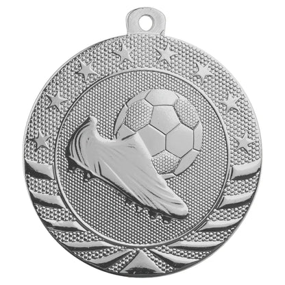 Bright Silver 2" Soccer Starbrite Medal